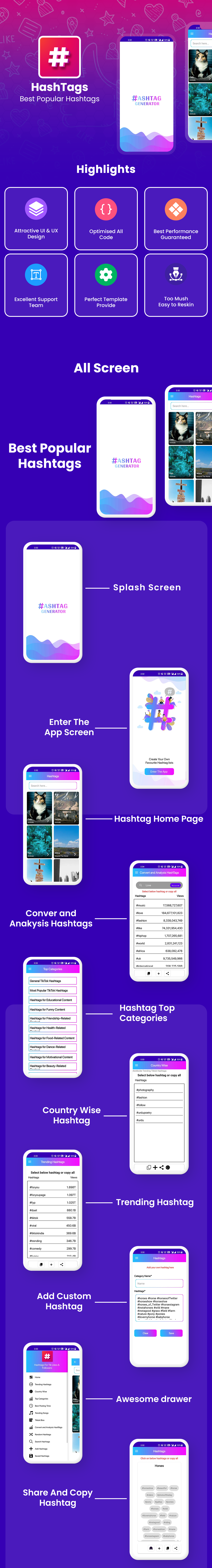 Hashtag Manager | Popular Hashtag For Insta | Android |admob ads - 1